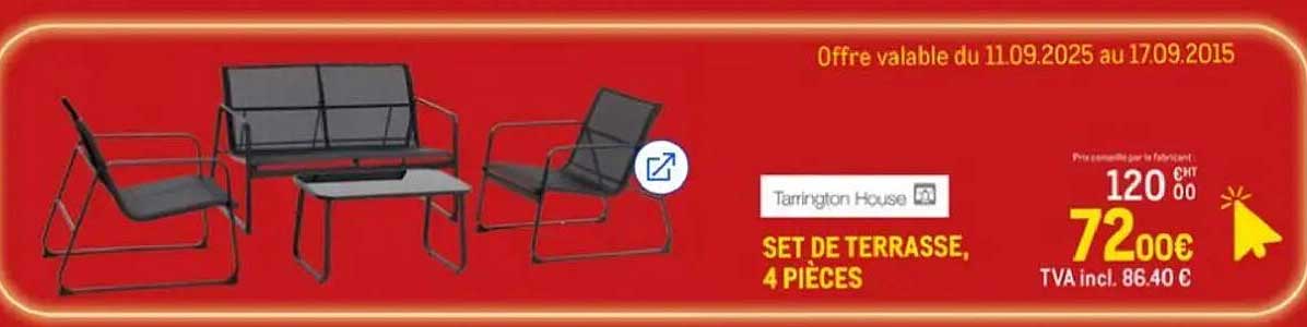 SET DE TERRASSE, 4 PIÈCES