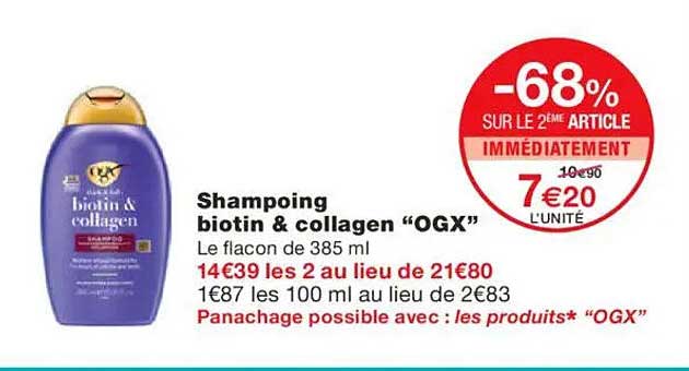 Shampoing biotin & collagène “OGX”