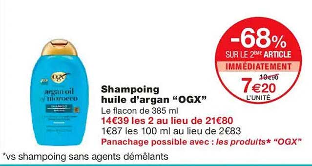 Shampoing huile d’argan “OGX”
