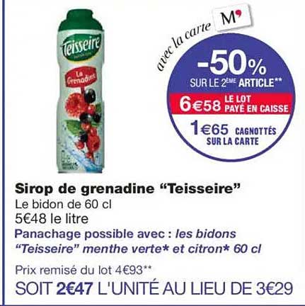 Sirop de grenadine “Teisseire”