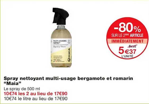 Spray nettoyant multi-usage bergamote et romarin "Maia"