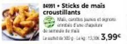 Sticks de maïs croustillants