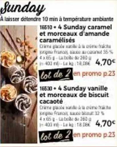 Sunday - 4 Sunday caramel et morceaux d’amande caramélisés