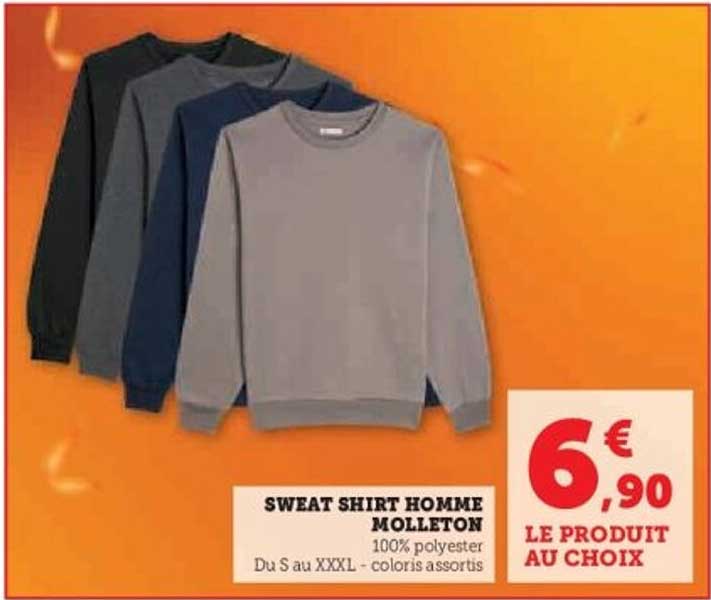 SWEAT SHIRT HOMME MOLLETON
