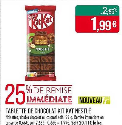 TABLETTE DE CHOCOLAT KIT KAT NESTLÉ