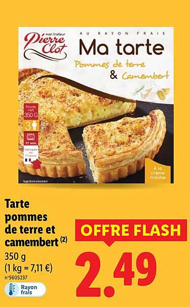 Tarte pommes de terre et camembert