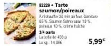 Tarte saumon/poireaux