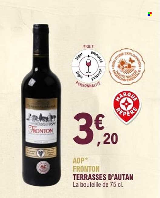 Terrasses d'Autan AOP Fronton - La bouteille de 75 cl