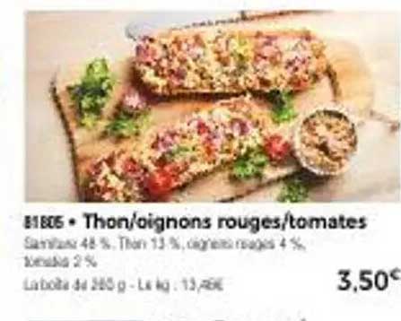 Thon/oignons rouges/tomates