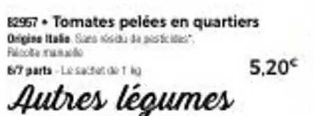 Tomates pelées en quartiers