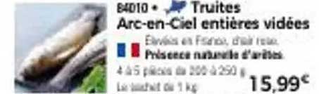 Truites Arc-en-Ciel entières vidées