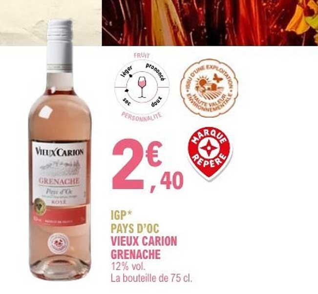 VIEUX CARION GRENACHE IGP PAYS D'OC