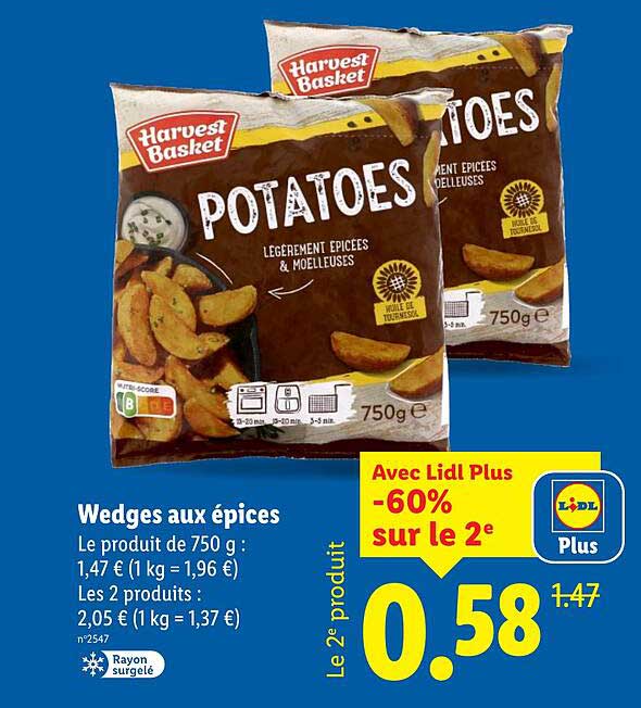 Wedges aux épices