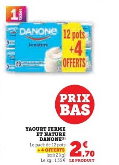 YAOURT FERME ET NATURE DANONE