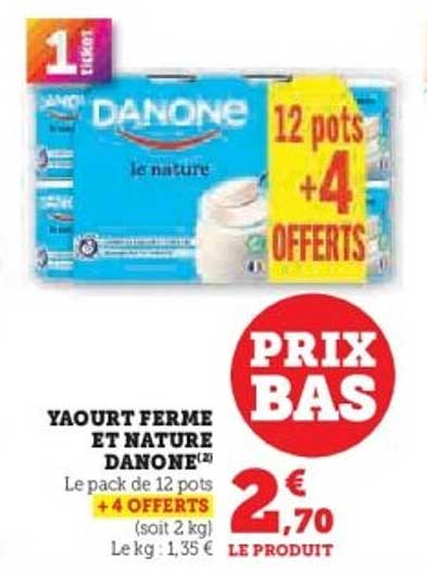 Yaourt ferme et nature Danone