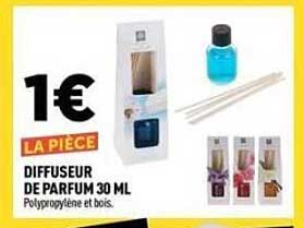 1€ LA PIECE DIFFUSEUR DE PARFUM 30 ML Polypropylène et bois.