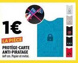 1€ LA PIÈCE PROTÈGE-CARTE ANTI-PIRATAGE 6x9 cm. Papier et métal