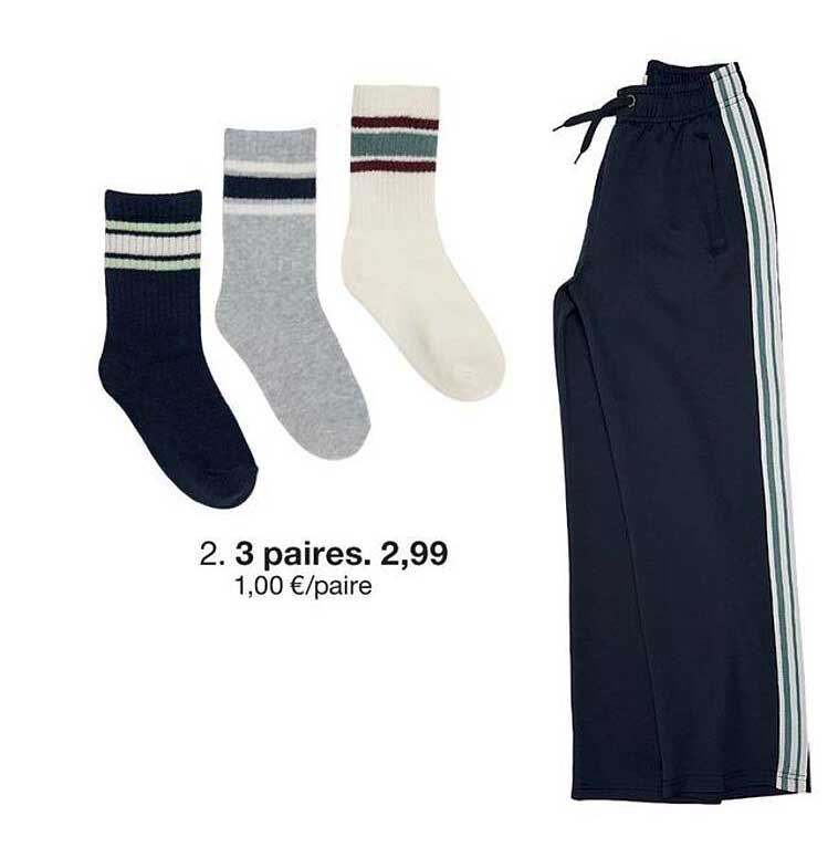 2. 3 paires. 2,99