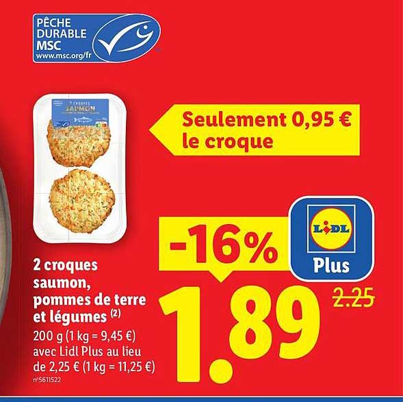 2 croques saumon, pommes de terre et légumes