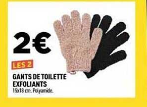 2€ LES 2 GANTS DE TOILETTE EXFOLIANTS