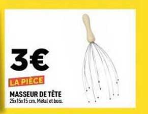 3€ LA PIÈCE MASSEUR DE TÊTE 25x15x15 cm. Métal et bois.