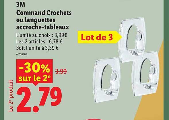 3M Command Crochets ou languettes accroche-tableaux