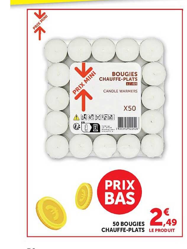 50 BOUGIES CHAUFFE-PLATS