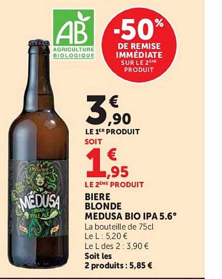 -50% de remise immédiate sur le 2ème produit