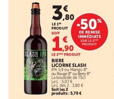-50% de remise immédiate sur le 2ème produit