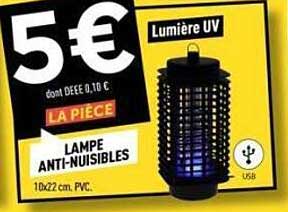 5€ dont DEEE 0,10 € LA PIÈCE LAMPE ANTI-NUISIBLES 10X22 cm. PVC. Lumière UV USB
