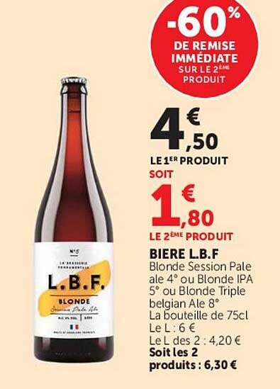 -60% DE REMISE IMMÉDIATE SUR LE 2ÈME PRODUIT