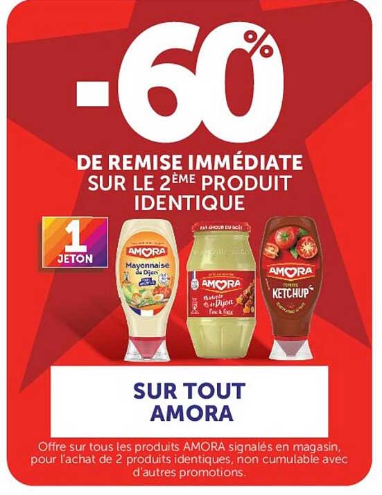 -60% DE REMISE IMMÉDIATE SUR LE 2ÈME PRODUIT IDENTIQUE SUR TOUT AMORA