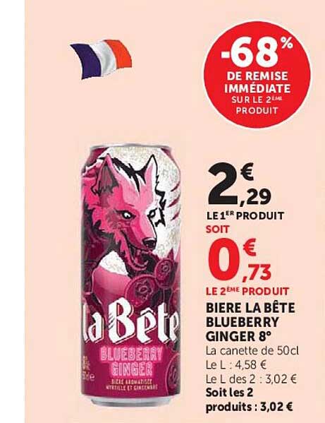 -68% DE REMISE IMMEDIATE SUR LE 2ÈME PRODUIT