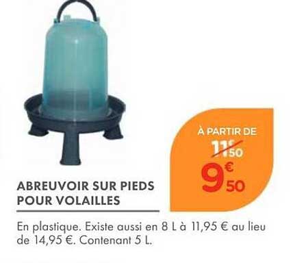ABREUVOIR SUR PIEDS POUR VOLAILLES