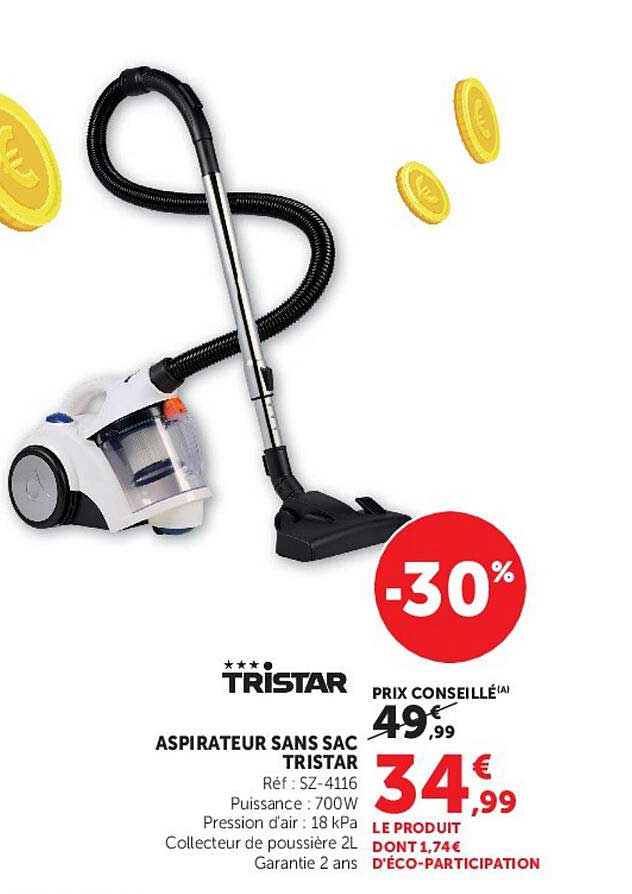 ASPIRATEUR SANS SAC TRISTAR