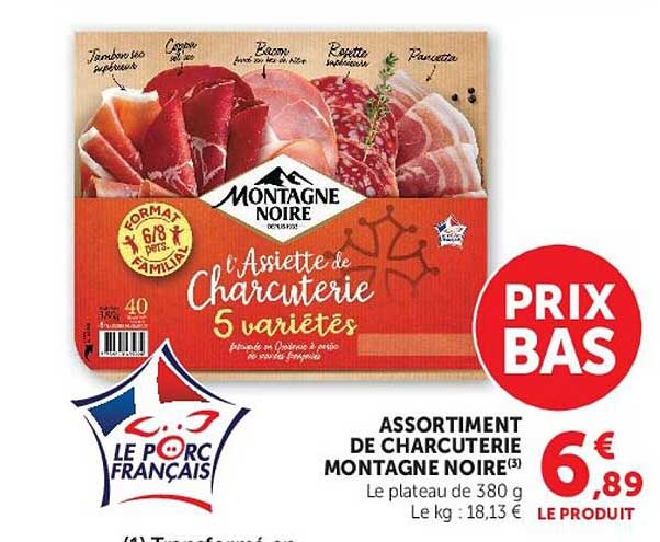 Assiette de charcuterie 5 variétés
