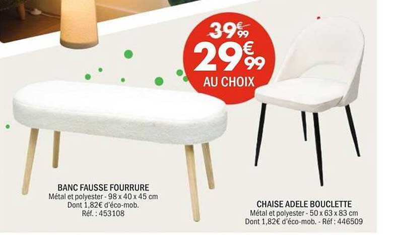 BANC FAUSSE FOURRURE