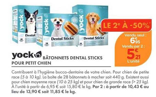 BÂTONNETS DENTAL STICKS POUR PETIT CHIEN