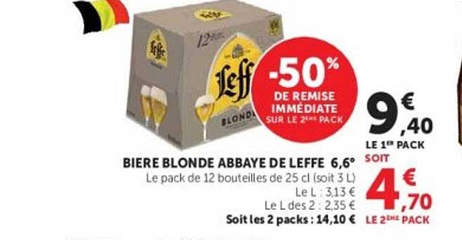 BIERE BLONDE ABBAYE DE LEFFE 6,6°