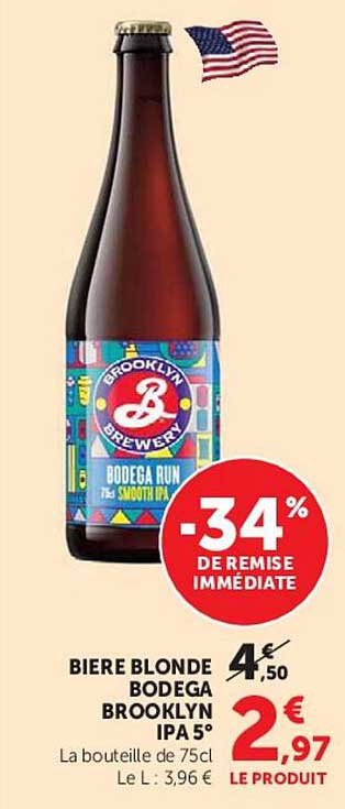 BIERE BLONDE BODEGA BROOKLYN IPA 5°