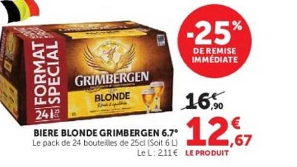 BIERE BLONDE GRIMBERGEN 6,7°