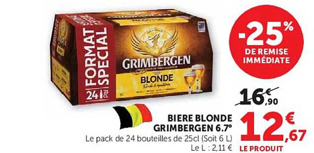 BIERE BLONDE GRIMBERGEN 6.7°