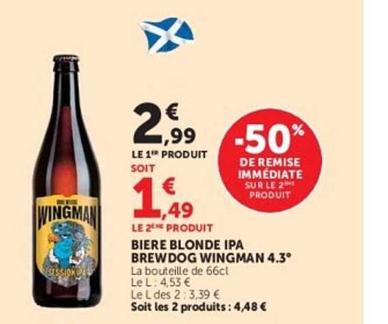 BIERE BLONDE IPA BREWDOG WINGMAN 4.3°