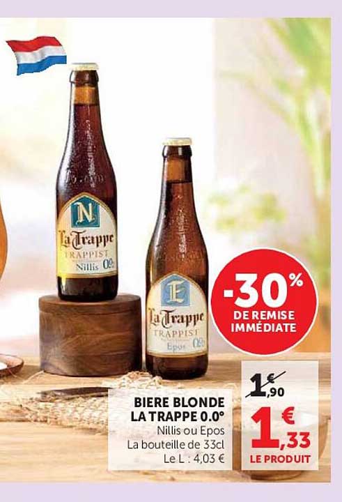 BIERE BLONDE LA TRAPPE 0.0°