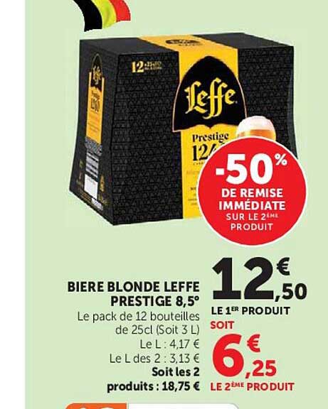 BIERE BLONDE LEFFE PRESTIGE 8,5°