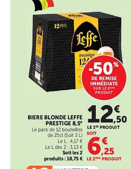 BIERE BLONDE LEFFE PRESTIGE 8,5°