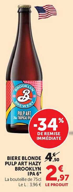 BIERE BLONDE PULP ART HAZY BROOKLYN IPA 6°
