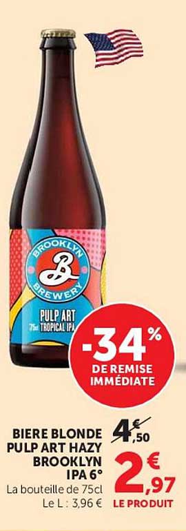 BIERE BLONDE PULP ART HAZY BROOKLYN IPA 6°