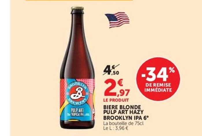 BIERE BLONDE PULP ART HAZY BROOKLYN IPA 6°