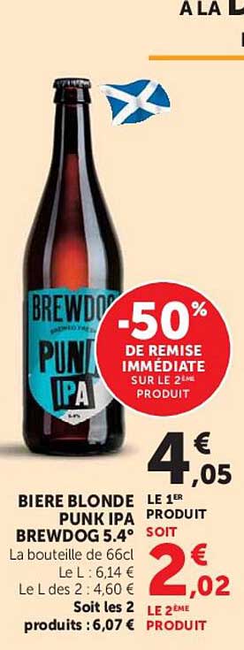 BIERE BLONDE PUNK IPA BREWDOG 5,4°